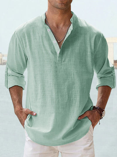 Milan | Stilfuld Knaplukket Henley Skjorte