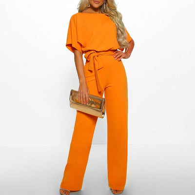 Clarissa | Elegant Bæltebelagt Dame Jumpsuit